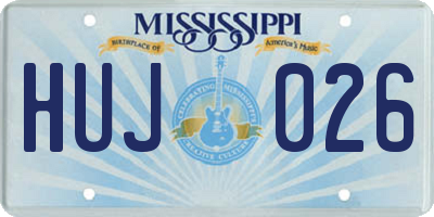 MS license plate HUJ026