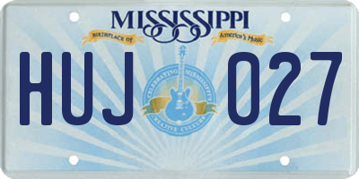 MS license plate HUJ027