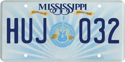 MS license plate HUJ032