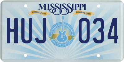 MS license plate HUJ034