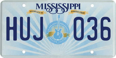 MS license plate HUJ036