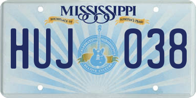 MS license plate HUJ038