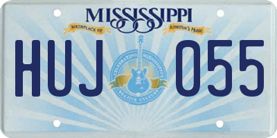 MS license plate HUJ055