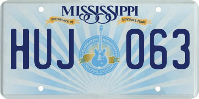 MS license plate HUJ063