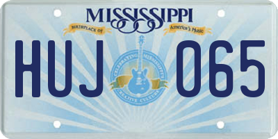 MS license plate HUJ065