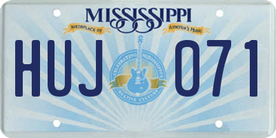 MS license plate HUJ071