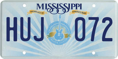 MS license plate HUJ072