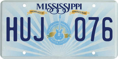 MS license plate HUJ076