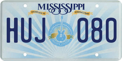 MS license plate HUJ080