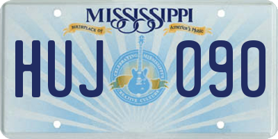 MS license plate HUJ090