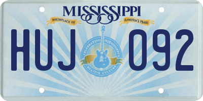 MS license plate HUJ092