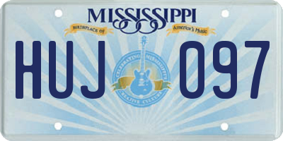 MS license plate HUJ097
