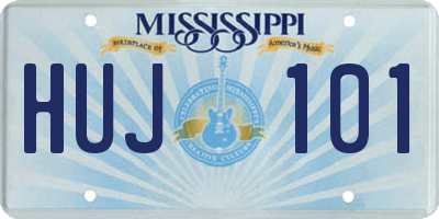 MS license plate HUJ101