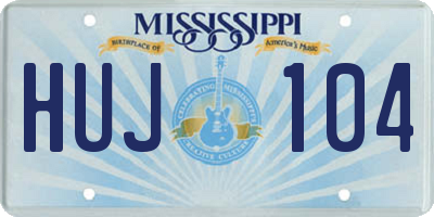 MS license plate HUJ104