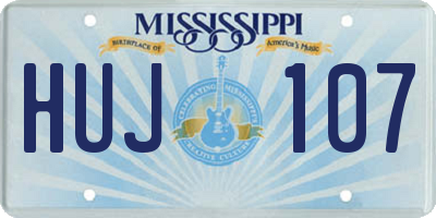 MS license plate HUJ107
