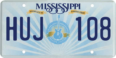 MS license plate HUJ108