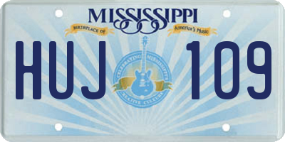 MS license plate HUJ109