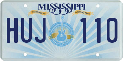 MS license plate HUJ110