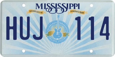 MS license plate HUJ114