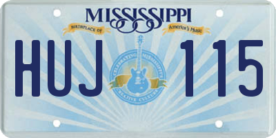 MS license plate HUJ115