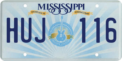 MS license plate HUJ116