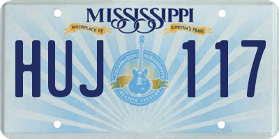MS license plate HUJ117