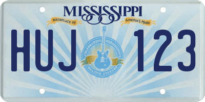 MS license plate HUJ123