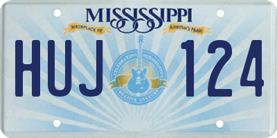 MS license plate HUJ124