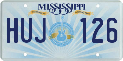 MS license plate HUJ126