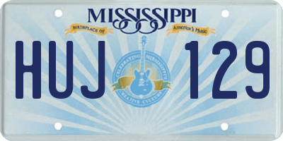 MS license plate HUJ129