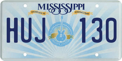 MS license plate HUJ130