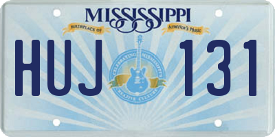 MS license plate HUJ131