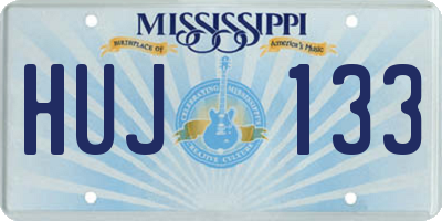 MS license plate HUJ133