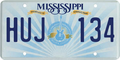 MS license plate HUJ134