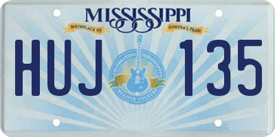 MS license plate HUJ135