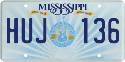 MS license plate HUJ136