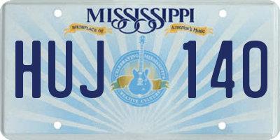 MS license plate HUJ140
