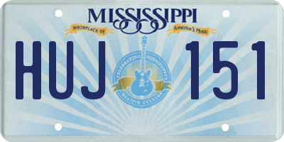 MS license plate HUJ151