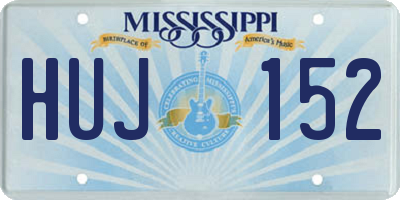 MS license plate HUJ152