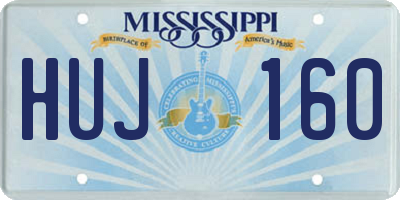 MS license plate HUJ160