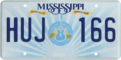 MS license plate HUJ166