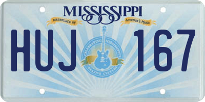 MS license plate HUJ167