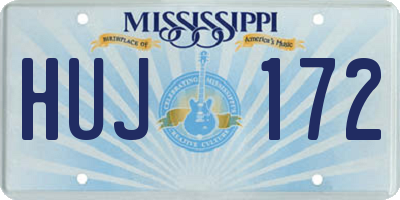 MS license plate HUJ172