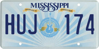 MS license plate HUJ174