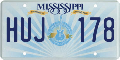 MS license plate HUJ178
