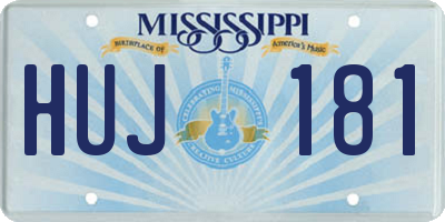 MS license plate HUJ181