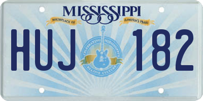 MS license plate HUJ182