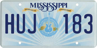 MS license plate HUJ183