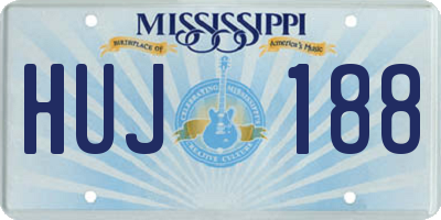 MS license plate HUJ188
