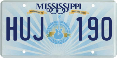 MS license plate HUJ190